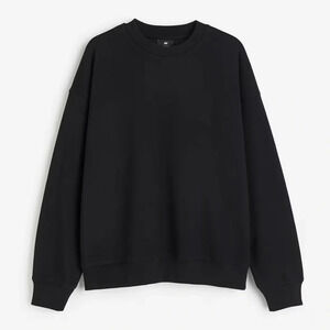 H& M oversized 100 % cotton black sweatshirt size large new with tags unisex